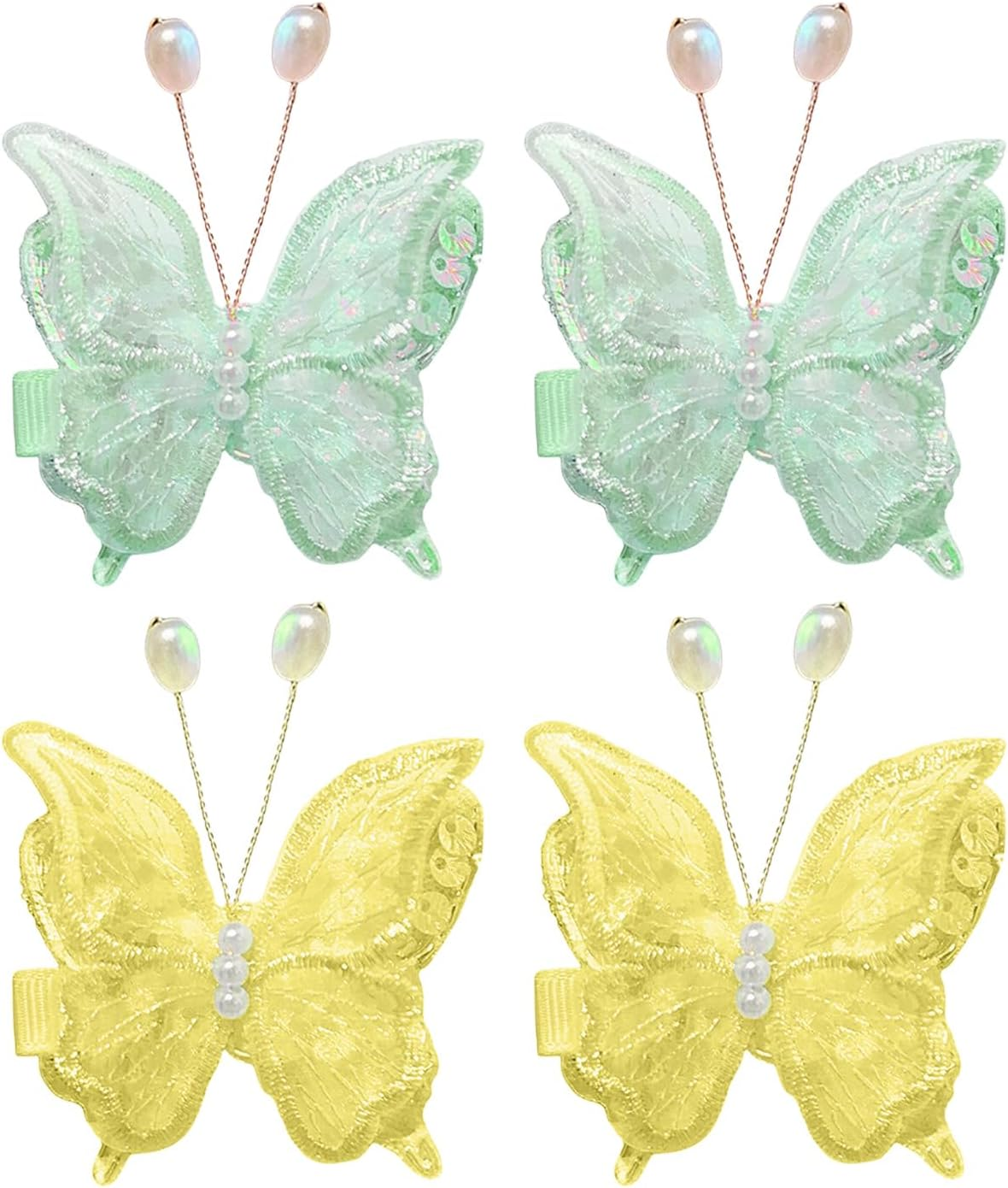 Set of 4 Mesh Butterfly, Hairpin, Cute Hair Accessories, Hairstyle Decorations and Hair Accessories for Girls. image number 4
