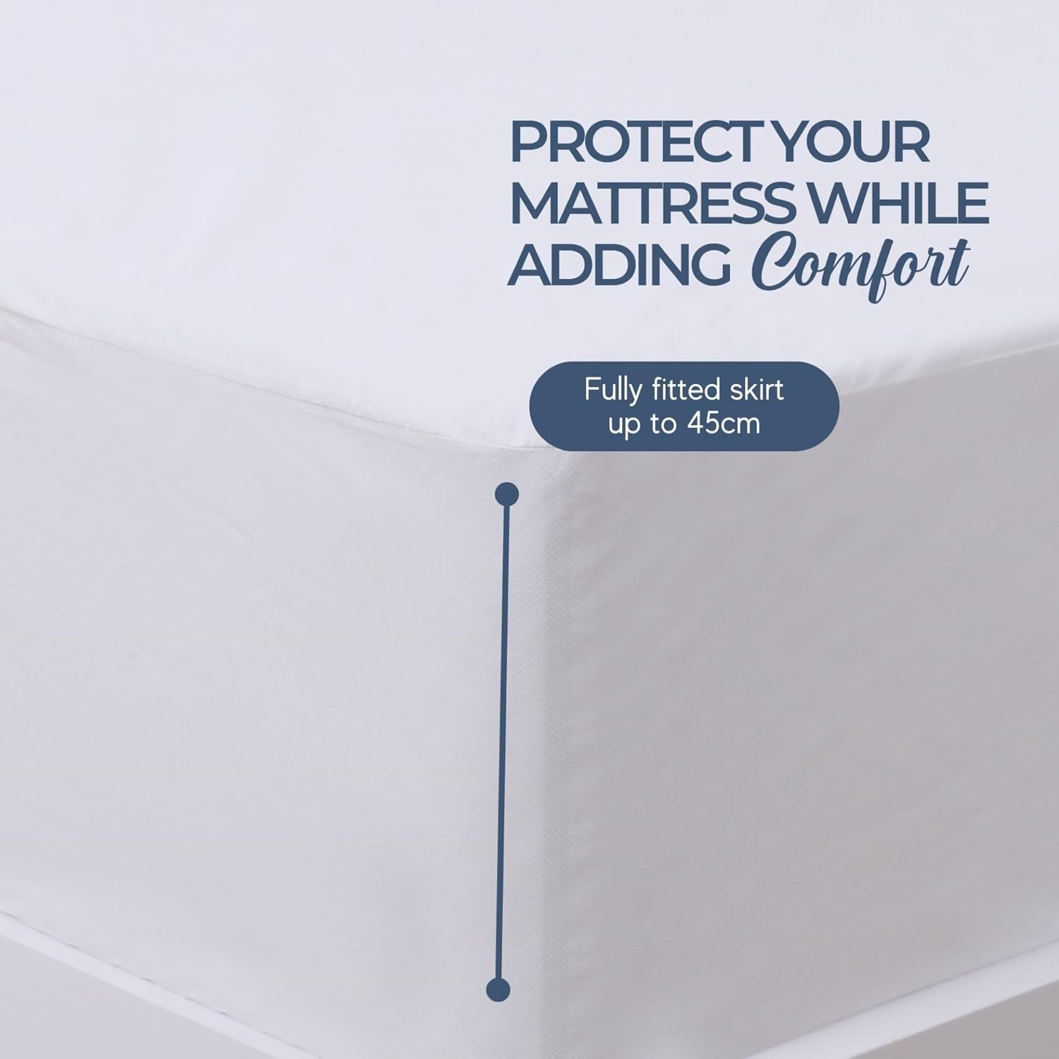 Dreamaker Bamboo Cotton Jersey Waterproof Mattress Protector, Natural Anti-Microbial & Hypoallergenic, Fully Fitted Deep Skirt, Moisture Control Rustle Free TPU Protection - Single Bed image number 4