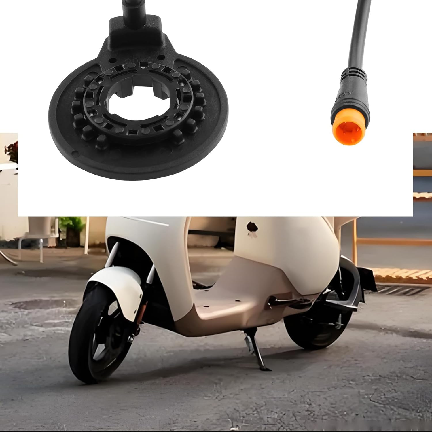 SING F LTD Electric Bicycle Pedal Assist Sensor Replacement Part 3 Pin Waterproof Plug Pedal PAS Sensor F-12L 12 Magnets Dual Hall Sensor Suitable for Left Side Electric Bicycle image number 1