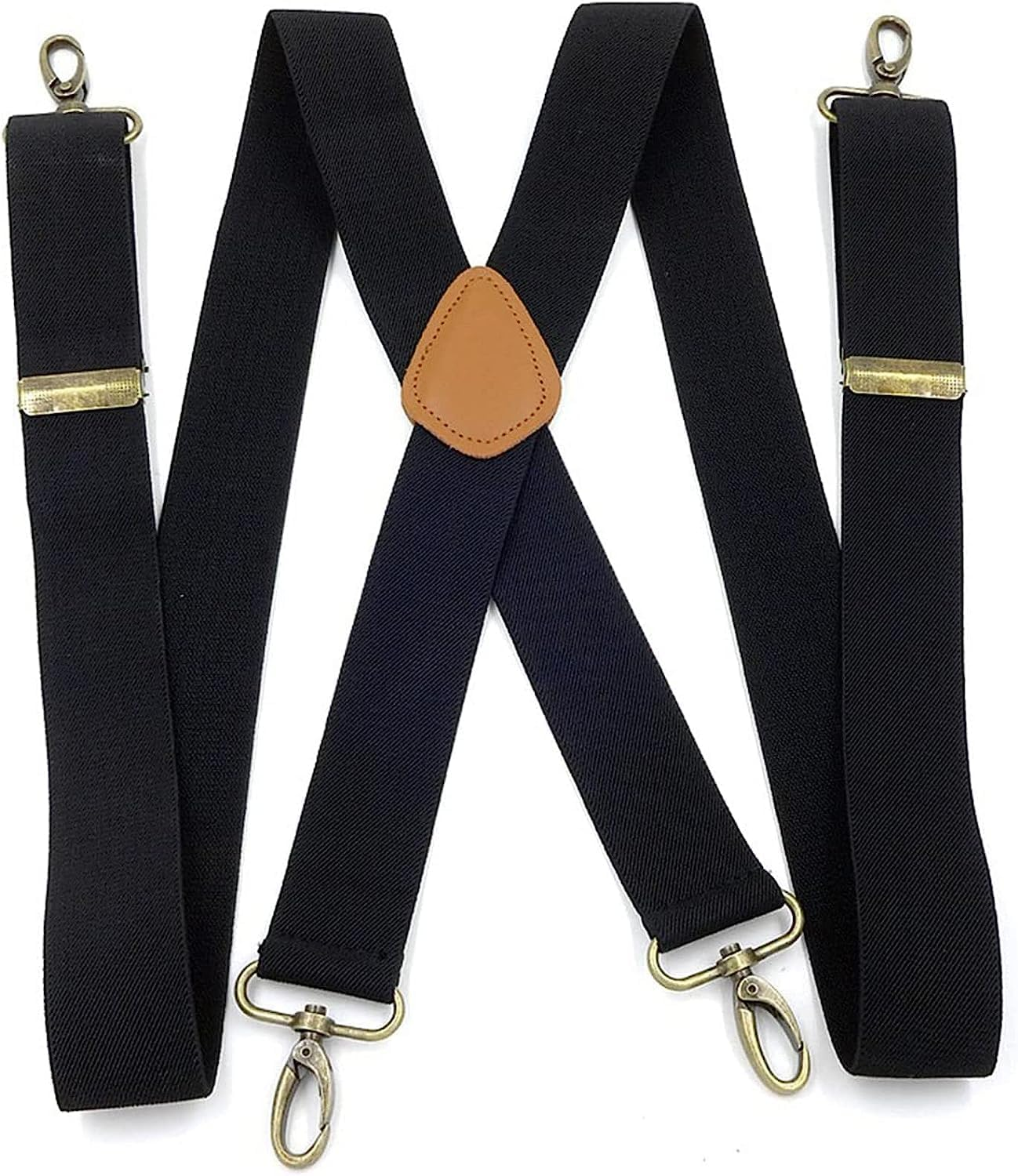 Wide Men'S Adjustable Elastic Suspenders - X-Shape and Y-Shape Clip-On Braces for Unisex Use image number 2