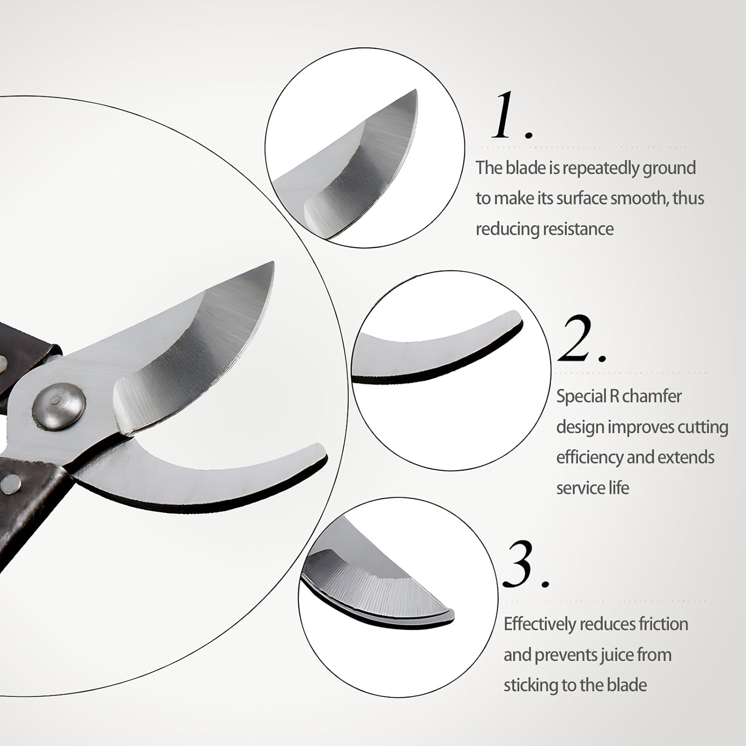 Bypass Pruning Shears, 8" Gardening Hand Pruner, High Carbon Alloy Steel Compact Pruner with Safety Buckle for Pruning Fruit Branches Gardening Pruning Shaping Picking Fruits Flowers