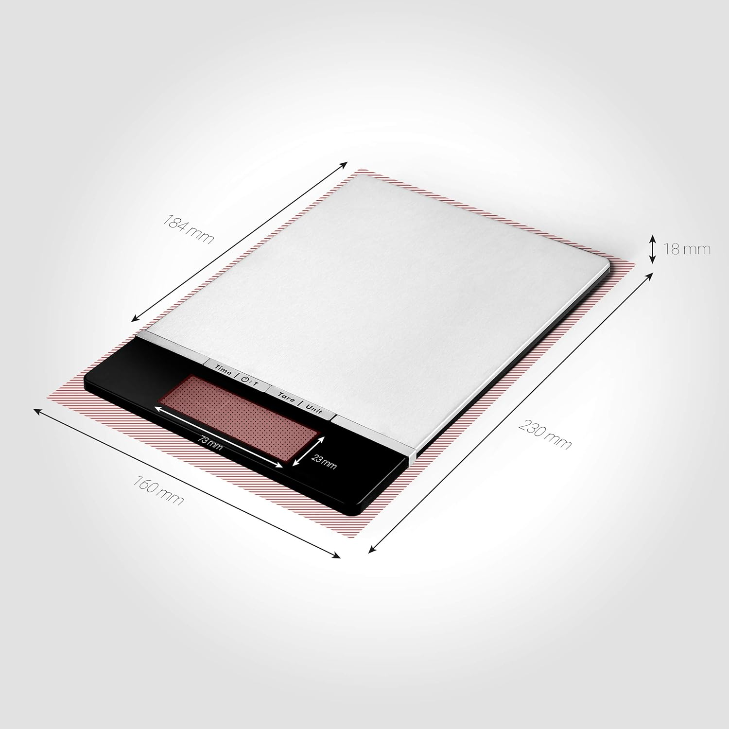 Venga! High Precision Digital Kitchen Food Scale, Weighs up to 5Kg in Steps of 1 G, Stainless Steel Cover, with Ambiance Temperature Sensor and Clock, Black/Stainless Steel, VG EKS 3000 image number 1