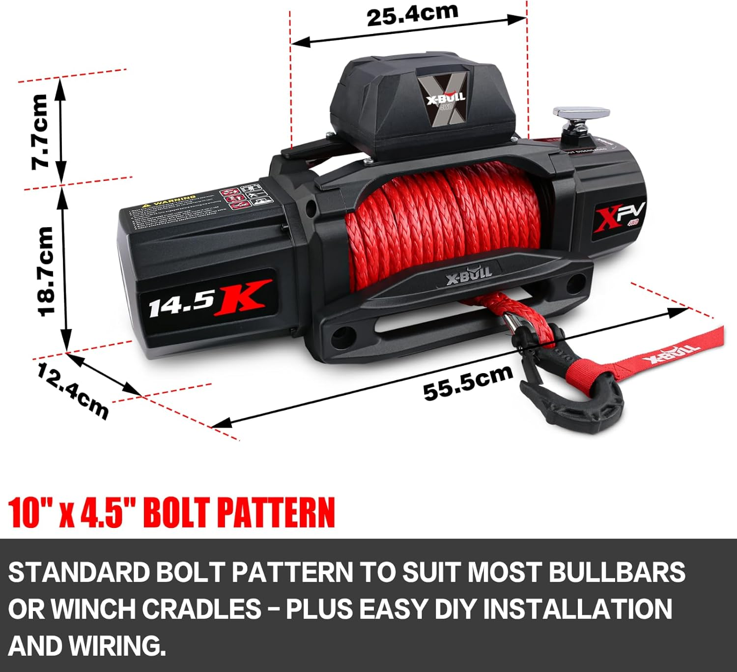 X-Bull 4X4 4WD Winch 14500LBS/6577KG 12V Electric Winch with 26M Synthetic Rope Wireless and Handle Remote for Off-Road Automotive SUV Stuck in Sand Mud Snow&hellip; image number 1
