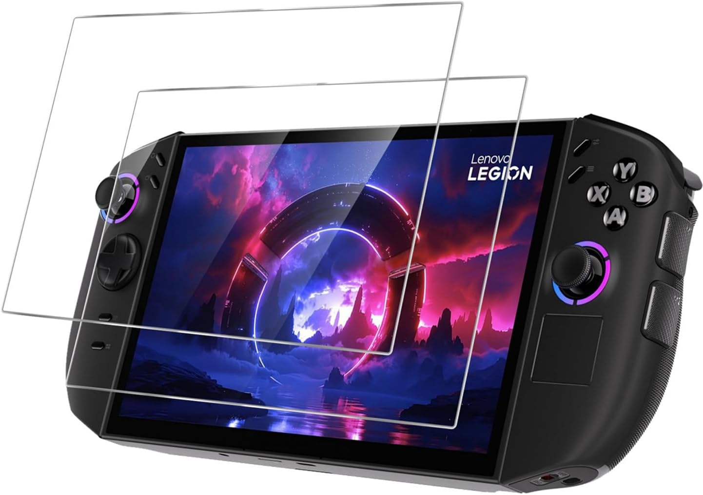 GIOPUEY Pack of 2 Tempered Glass Screen Protectors Compatible with Lenovo Legion Go 2, Glass with High Permeability, Scratch-Resistant, Compatible Case, Oil-Resistant, Protective Film image number 2