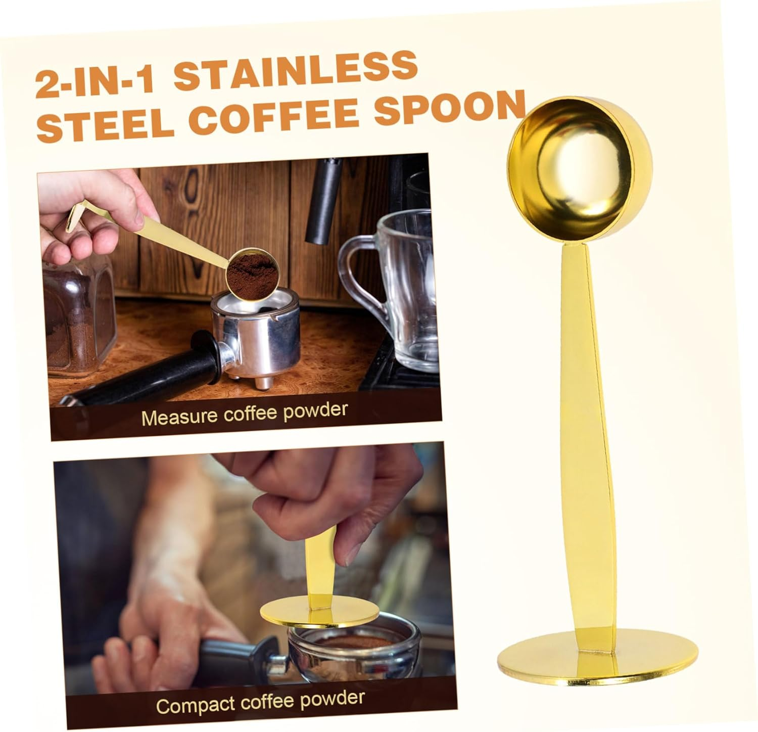 GETAJGHSD Multi-Purpose Stainless Steel Coffee Measuring Spoon with Pressed Bottom for Espresso Milk Powder Tea Sugar and Spices Flavor Spoon for Home Restaurants and Coffee Bars image number 2