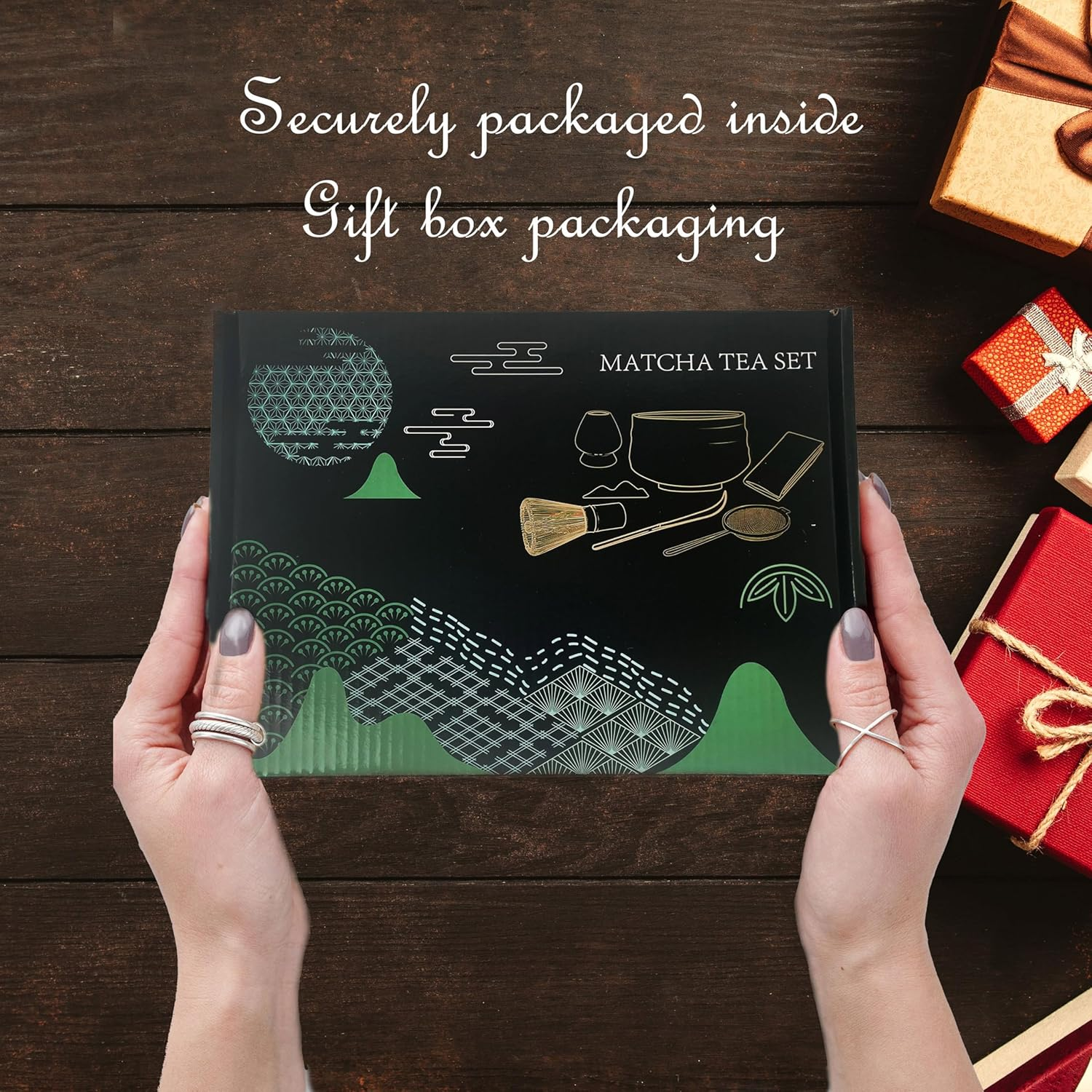 Japanese Matcha Tea Set with Whisk and Bowl (7Pcs) - Accessories, Latte Kit, Bamboo Whisk Stand - Perfect for Tea Ceremony (Kiln Glaze-Yellow) image number 2