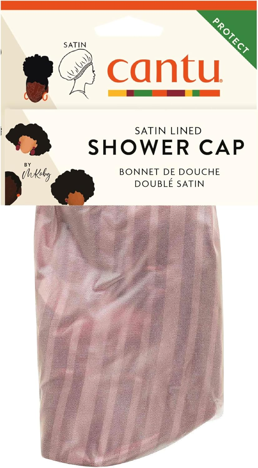 Cantu Satin Lined Design Shower Cap, Pink