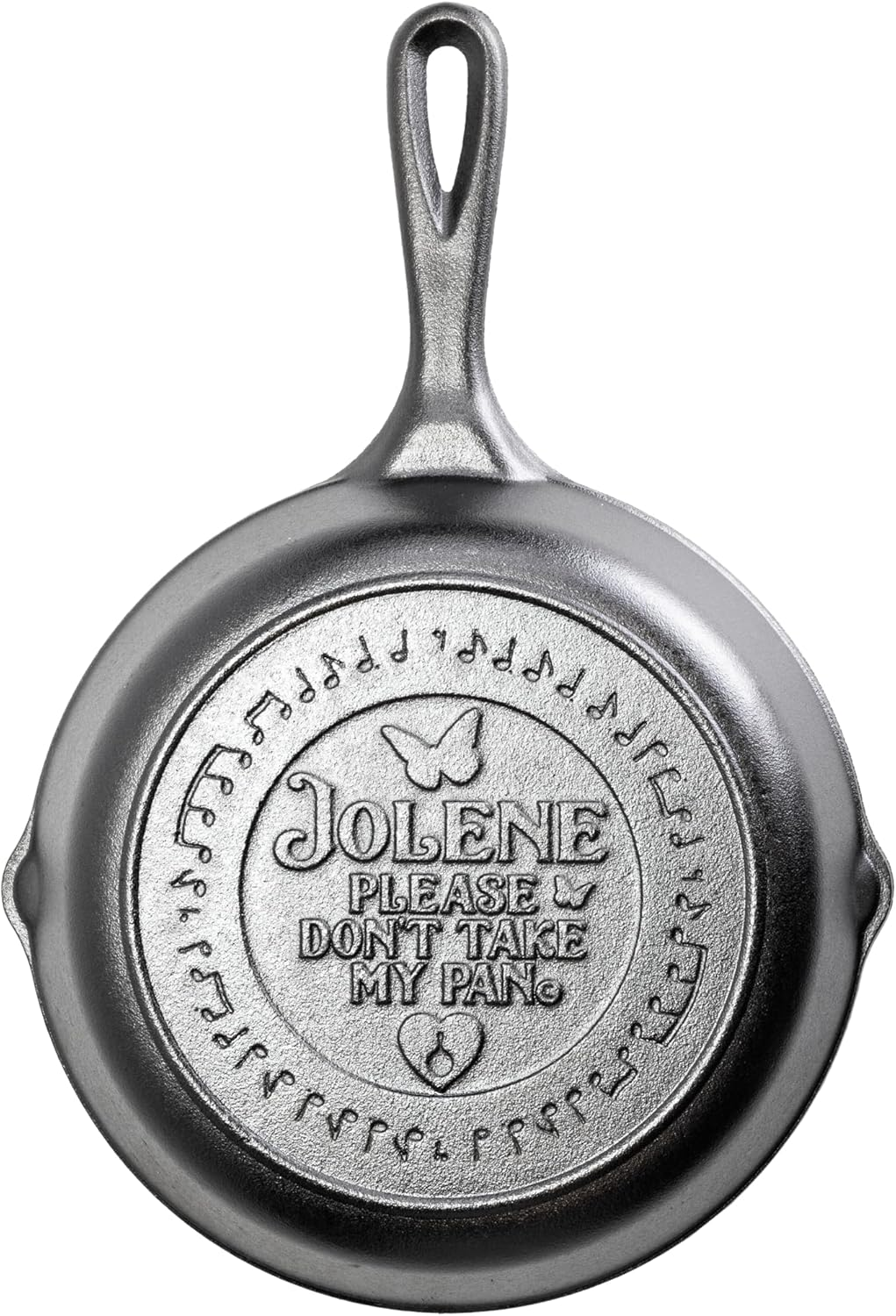 Lodge 8 Inch Dolly Parton Pre-Seasoned Cast Iron Stamped Skillet - Signature Teardrop Handle - Use in the Oven, on the Stove, on the Grill, or over a Campfire - Jolene image number 1