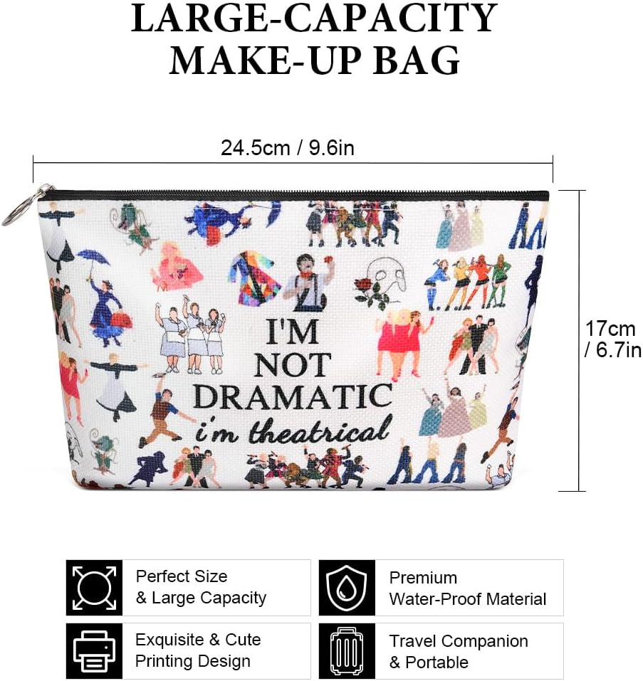 AYBUY Makeup Bag, Music Themed Personalised Cosmetic Bag, Music Lover Storage Bag, Zip Music Cosmetic Bag for Music Festivals, Travel, Inspired Gifts for Mom, Sister, Singer, Fans (C) image number 1