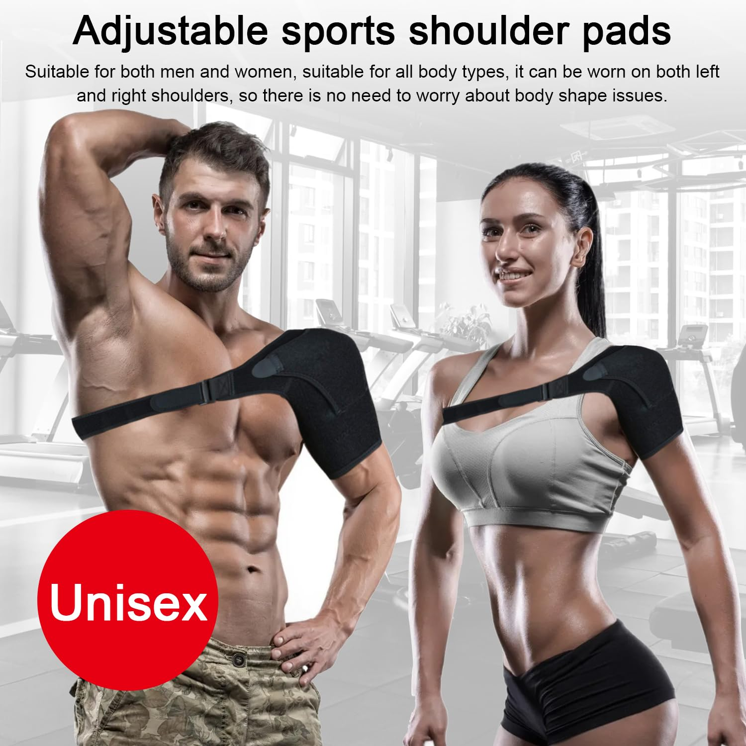 Shoulder Brace,Adjustable Shoulder Brace,Shoulder Support Brace,Torn Rotator Cufffor Men and Women,Prevention Tendonitis, Dislocation, AC Joint, Bursitis, Labrum Tear, Pain, Left/Right image number 2