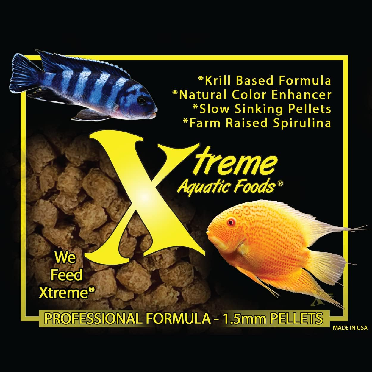 Xtreme Aquatic Foods Cichlid Peewee 1.5Mm Slow-Sinking Pellets 2041 Grams (72Oz) image number 5
