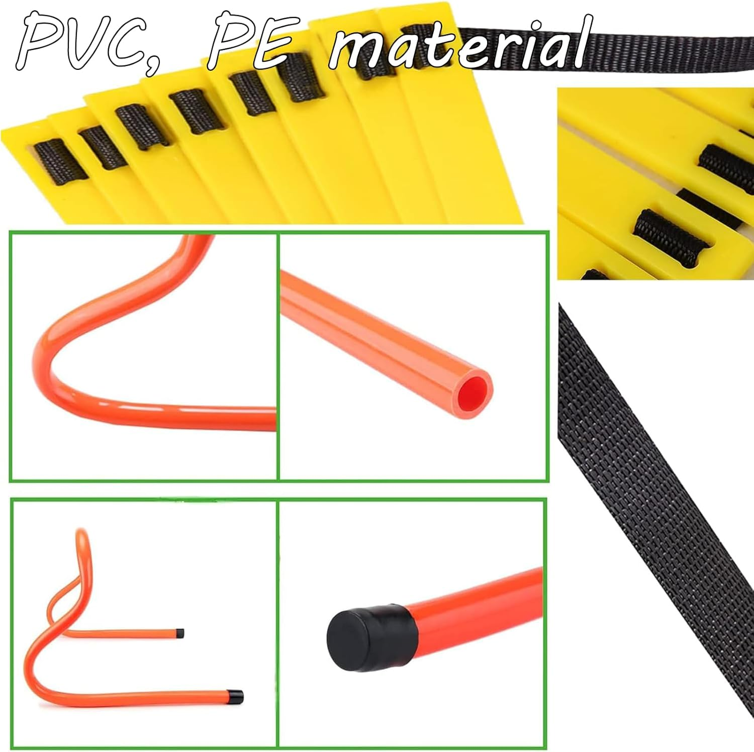 Speed and Agility Training Equipment,6M Agility Ladder Set with 5 Adjustable Agility Hurdles,Speed Training Agility Hurdles for Athletes Soccer Training Equipment Set for Kids Youth Adults image number 4