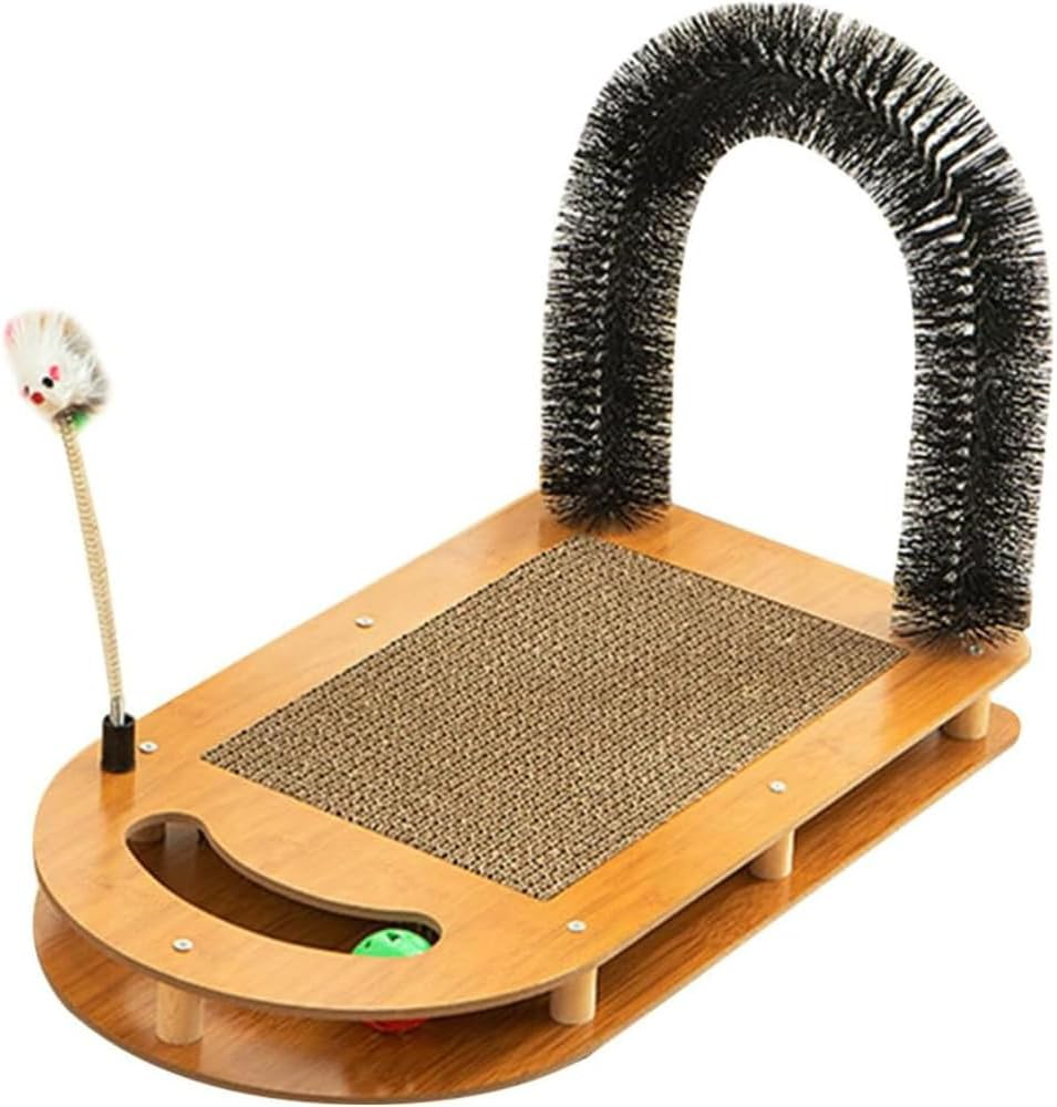 MUSONG Cat Scratching Post and Toy Set &ndash; Corrugated Paper Cat Scratch Pad, Indoor Cat Scratcher Tower with Ball and Toys, Carpet Scratch Pad & Self-Grooming Massager for Cats