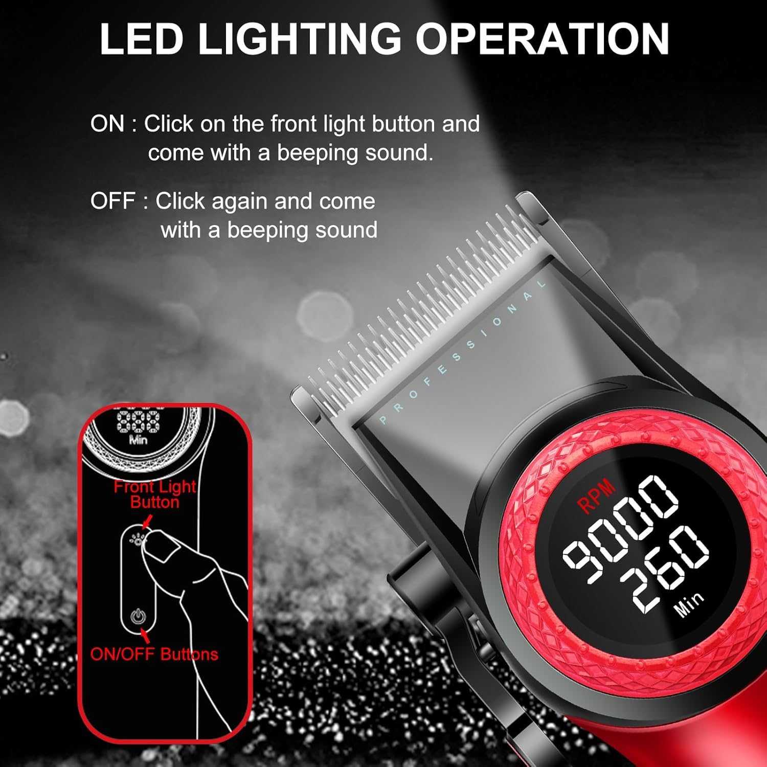 VGR 001 & 977 Professional Hair Trimmer for Men, Wireless Barber Hair Trimmer Set, Hair Cutting Set with DLC Coated Blades, USB Rechargeable Barber Set with Charging Base