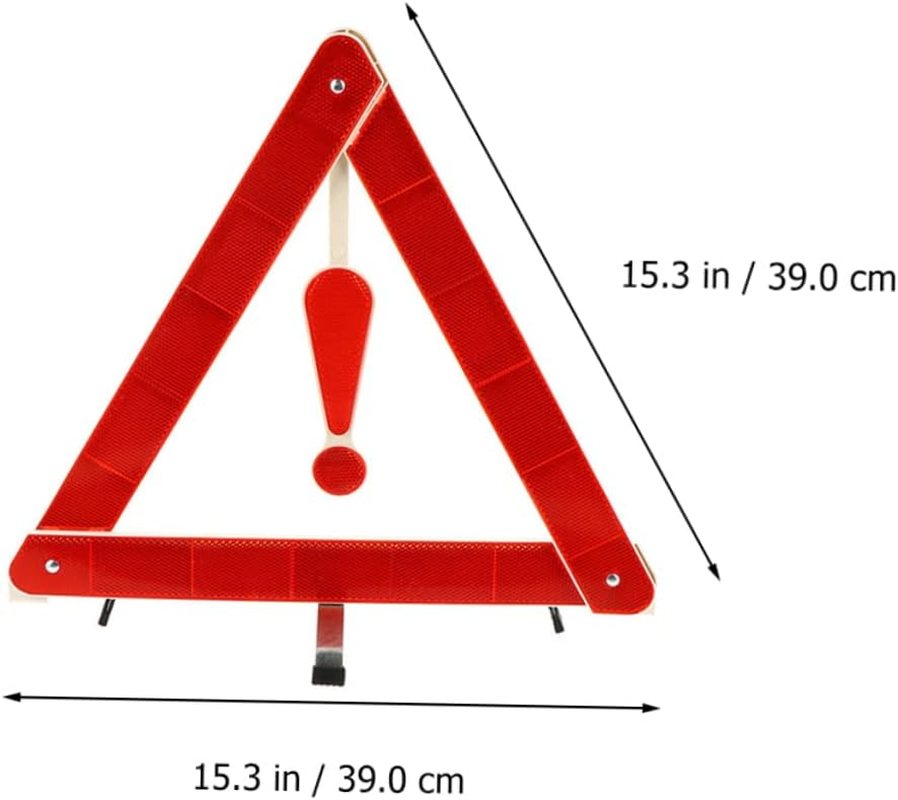 ULTECHNOVO 4Pcs Auto Warning Triangles Car Safety Tripods 39X39Cm Reflective Road Safety Kit Vehicle Emergency Warning Signs for Travel and Roadside Use