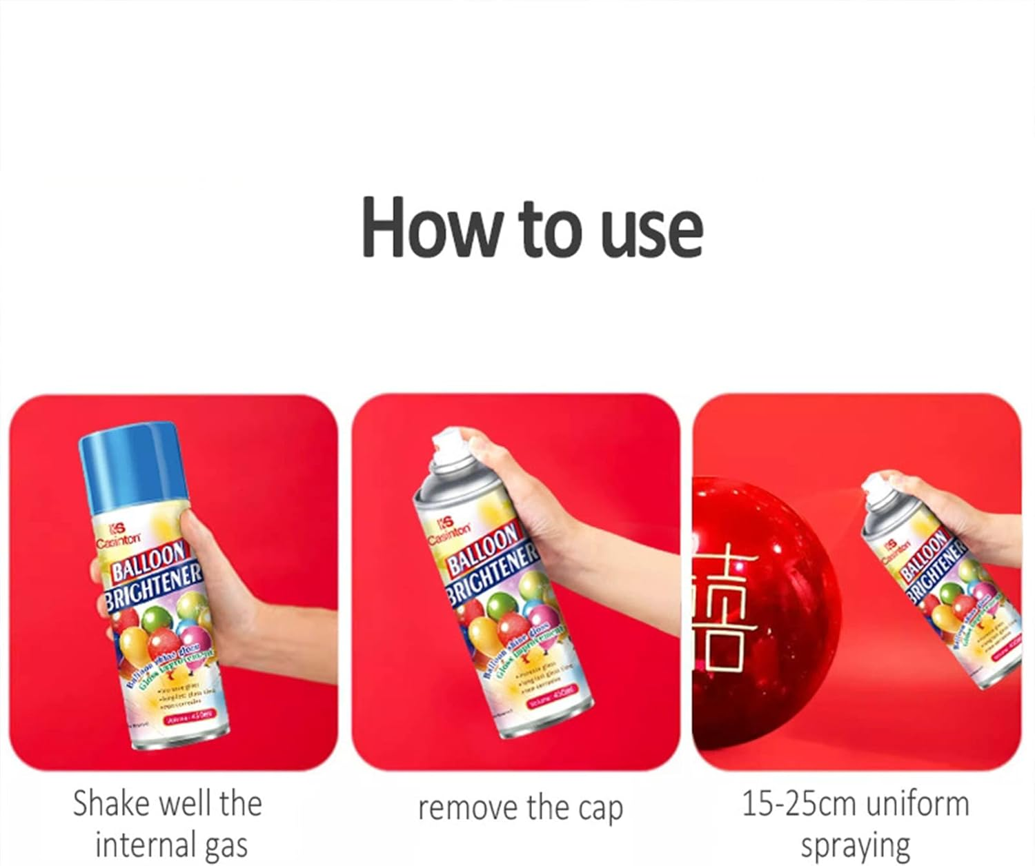 Balloon Shine Spray 450Ml &ndash; High-Gloss Spray for Latex, Helium & Foil Balloons | Waterproof, No Towels Needed, Smudge-Free Formula | Mega Shine Balloon Spray for Party Decorations & Events image number 4