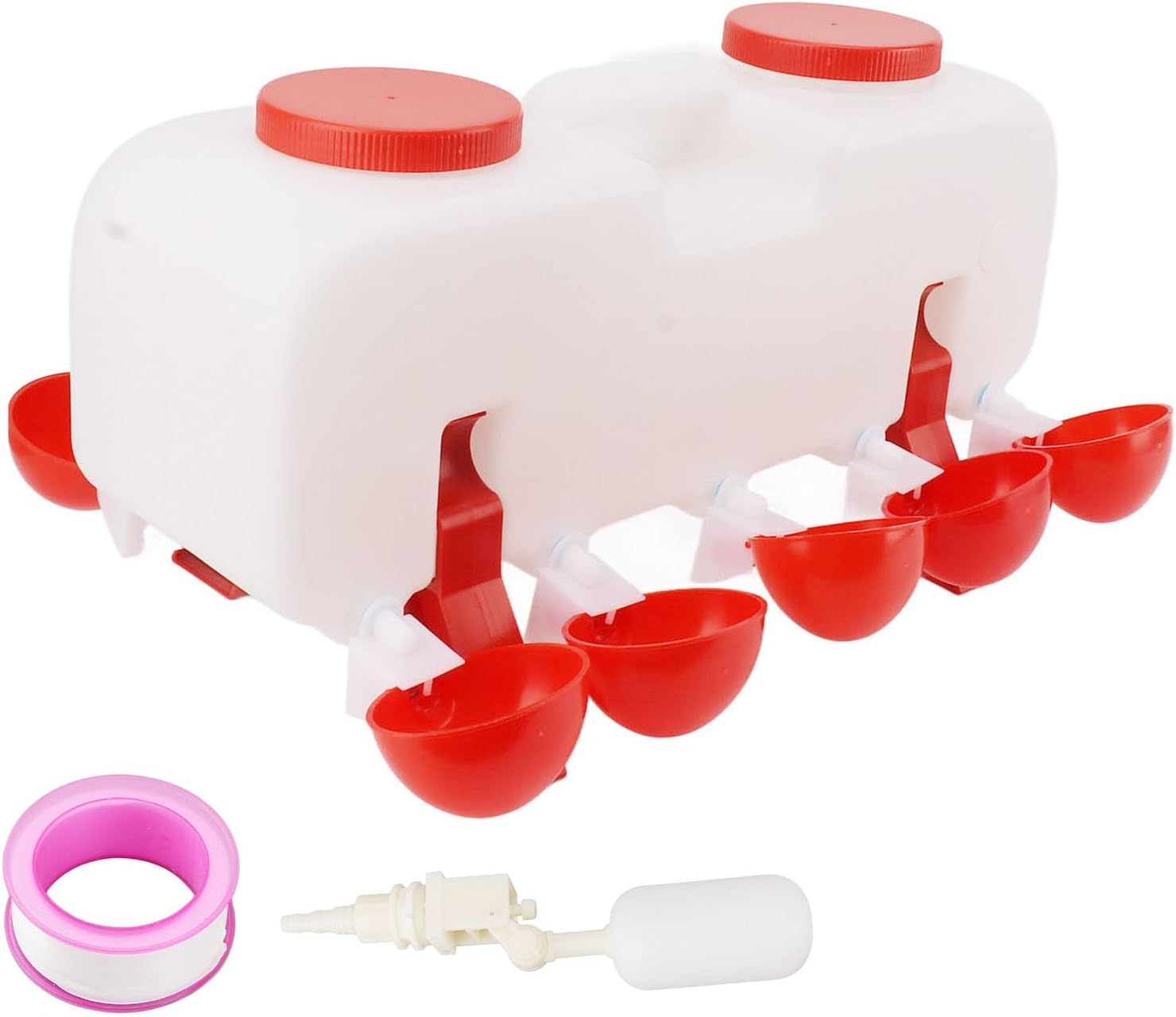 Automatic Chicken Waterer, Neatly Arranged Poultry Waterer, Large Capacity Chicken Waterer Cups with 10Pcs Bowls for Duck Goose image number 1