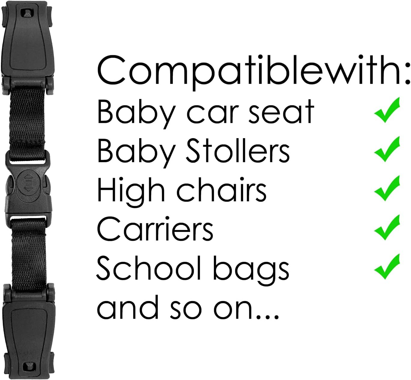 G Ganen Universal Child Chest Harness Clip Anti-Slip Baby Chest Clip Guard Compatible with Seats, Strollers, High Chairs, Schoolbags, Max. for 1.5 Inch Width Harness (Black Set of 1) image number 5