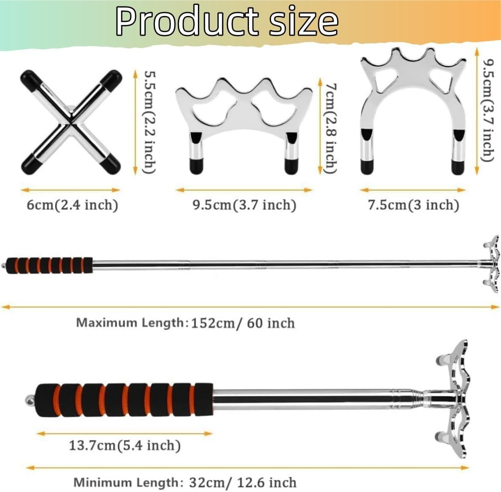 HIDOSNG Pool Cue Snooker Pool Bridge Stick Pool Table Accessories Retractable Billiards Cue Stick Bridge with 3 Pieces Removable Brass Bridge Head, Billiards Pool Cue Accessory for Pool Table（Silvery）