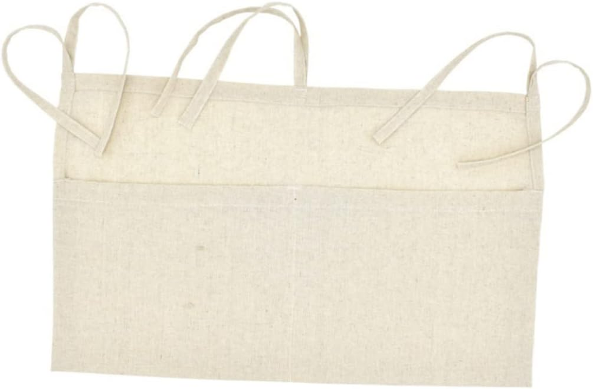 SHOWERORO 3Pcs Kindergarten Crib Bag Diaper Pouch Organizer Straps Double Pocket Sturdy Easy to Use for Nursery