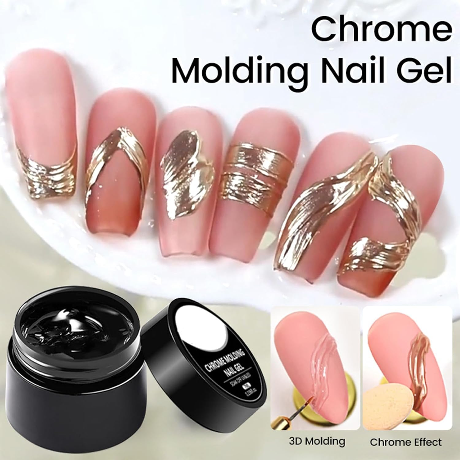 Ocastuted 3D Nail Sculpting Gel | LED/UV 3D Nail Modeling Glue - 7Ml Non-Sticky Fingernail Builder Glue, Manicure Supplies for Home Indoor School Business Trip image number 6