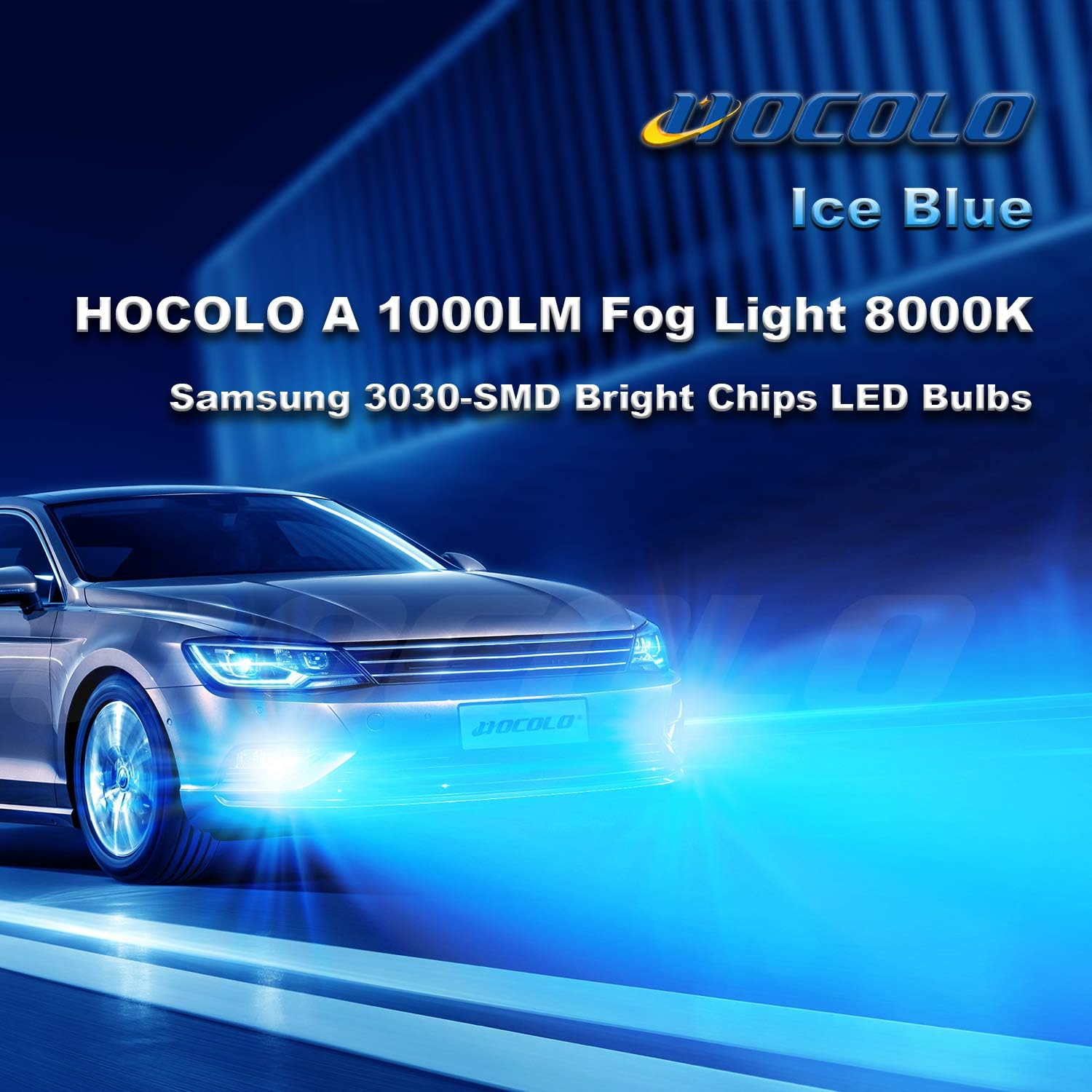 HOCOLO a Ice Blue White Fog Light DRL 8000K 6000K LED Bulbs-H7 H8 H3 H4 H1 9005 9006 2504 5202 (A-2504-Fog/Drl, Ice Blue Lighting) image number 4