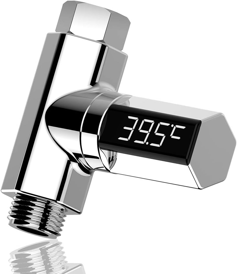 Water Temperature Meter Display Shower Thermometer Home Water Flow Temperature Silver First Generation image number 3
