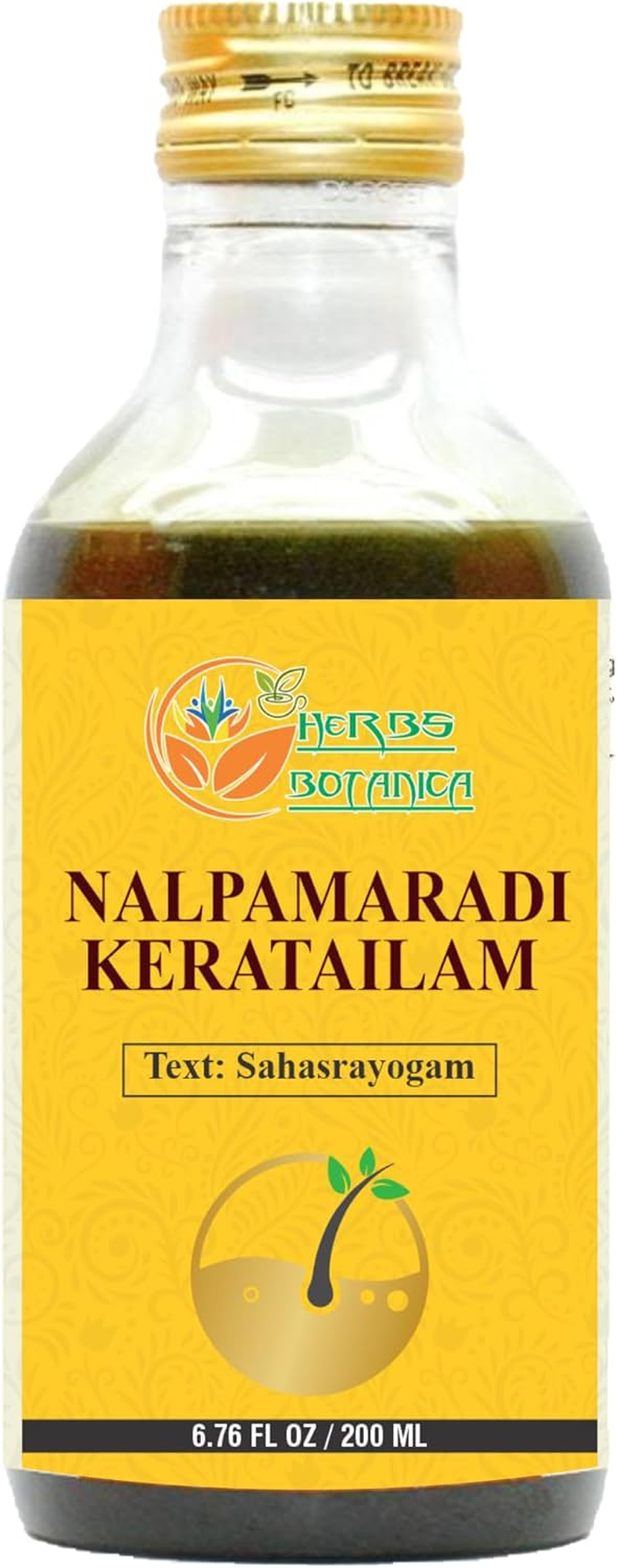 Herbs Botanica Nalpamaradi Thailam Keratailam Ayurvedic Oil with Turmeric Oil for Skin, Face & Body with 15 Ayurvedic Herbs 6.76 Fl Oz image number 3