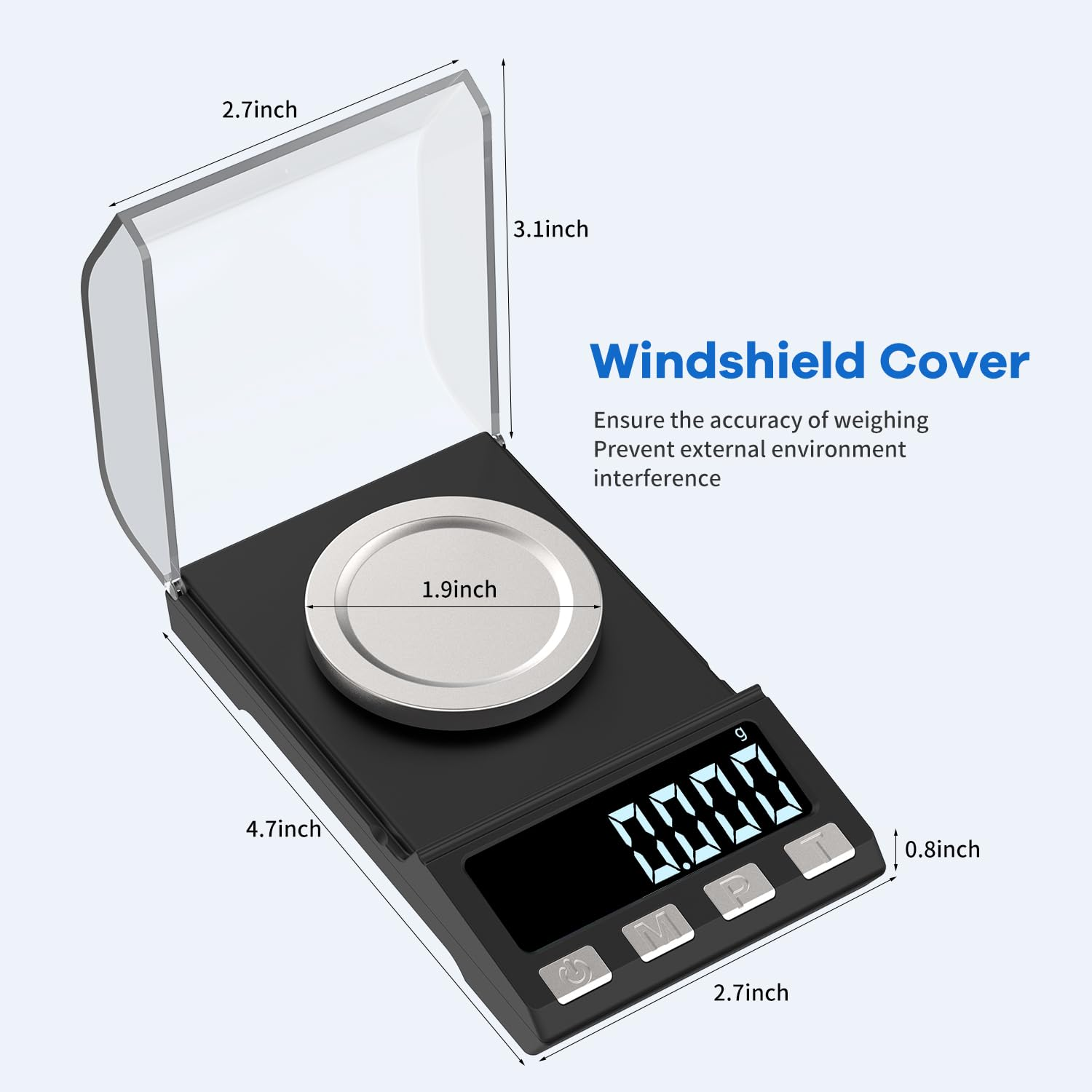 Digital Milligram Scale 100G/0.001G Rechargeability, High Precision Portable Jewelry Scale, Powder Scale, Micro Scale for Powder Medicine, Gold, Gem, Reloading, Calibration Weight image number 1