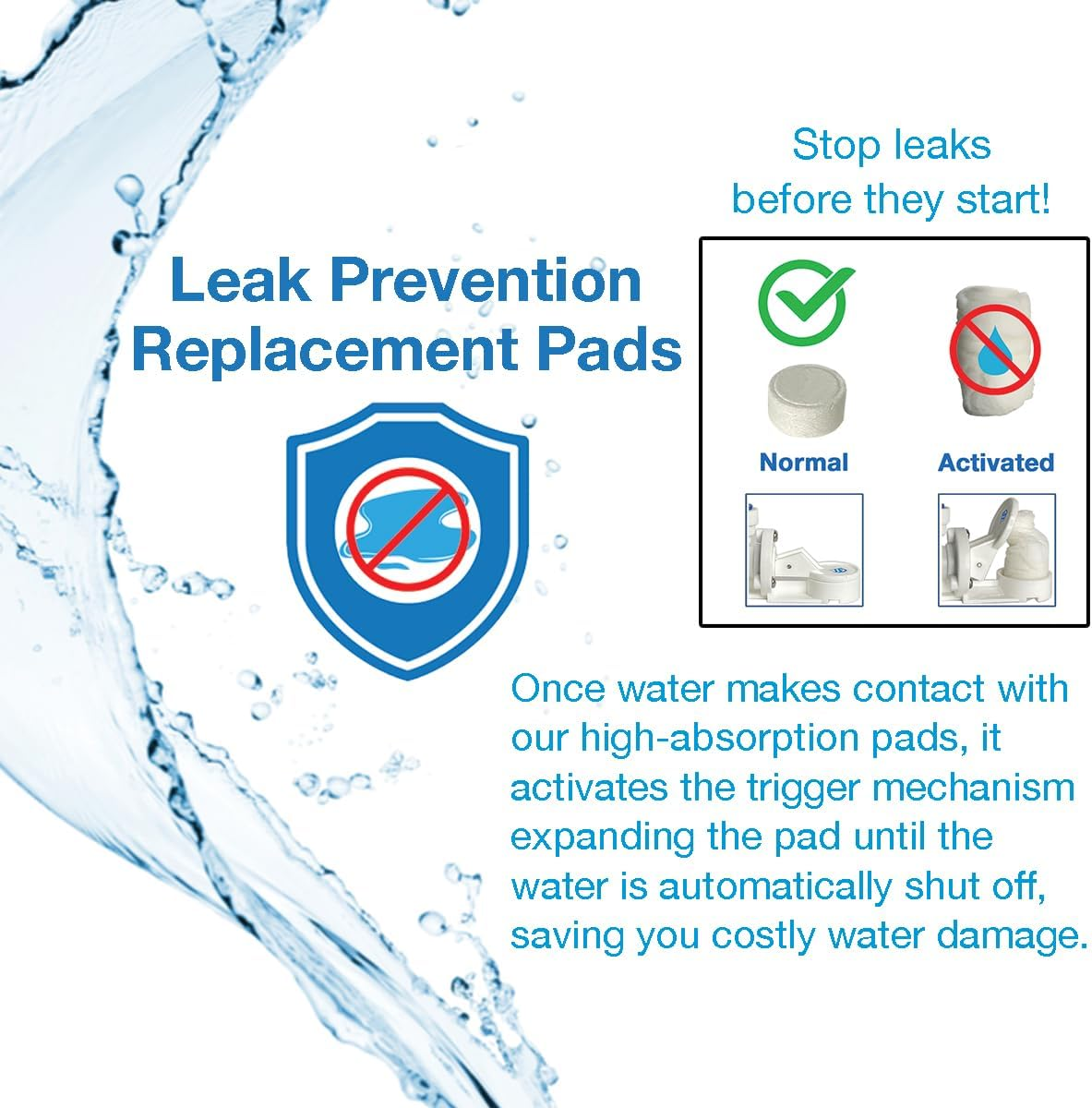 18Mm 10, 25, or 50 Pack Leak Stop Valve Replacement Pads, US Company! Support American Businesses! for Automatic Leak Detectors, Water Stop Valves, under Sink RO Reverse Osmosis, Filtration (10-Pack) image number 2