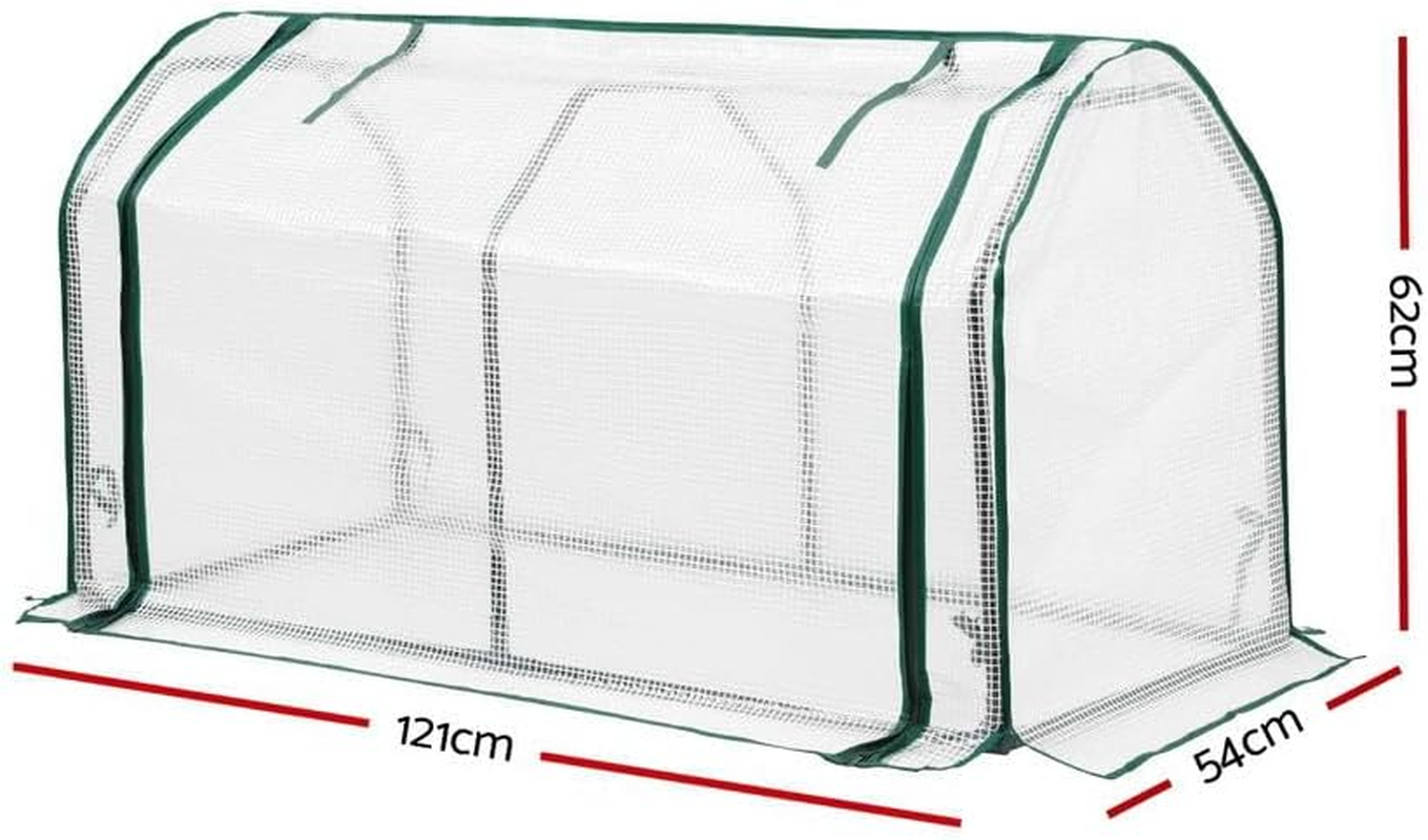 Green Fingers Mini Greenhouse PE Cover Green House Zippered Door 1.2X0.5X0.6M