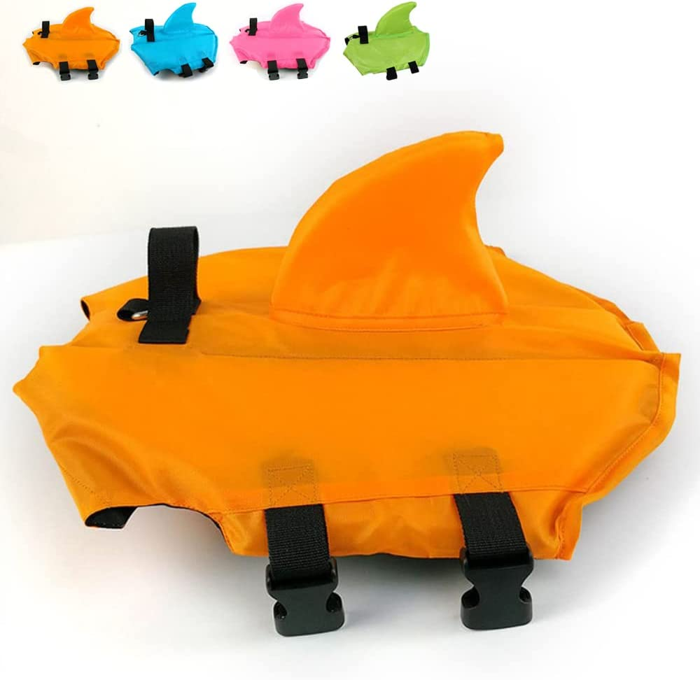 Snik-S Dog Life Jacket- Preserver with Adjustable Belt, Pet Swimming Shark Jacket for Short Nose Dog (Pug,Bulldog,Poodle,Bull Terrier,Labrador) (XS, Blue)