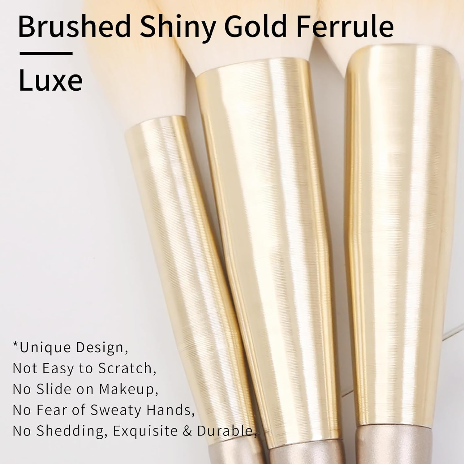 ENZO KEN Natural Hair Makeup Brush Set Professional, Fox Hair Makeup Brushes Set with Case, Gold Cosmetic Brushes Makeup Set, Natural Makeup Brushes, Natural Hair Make up Brushes Set Professional.