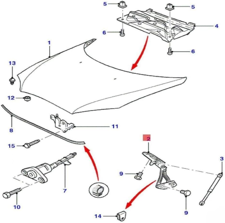 Replacement# 1S7116801AM Hood Hinge L 1Pc/Set image number 2