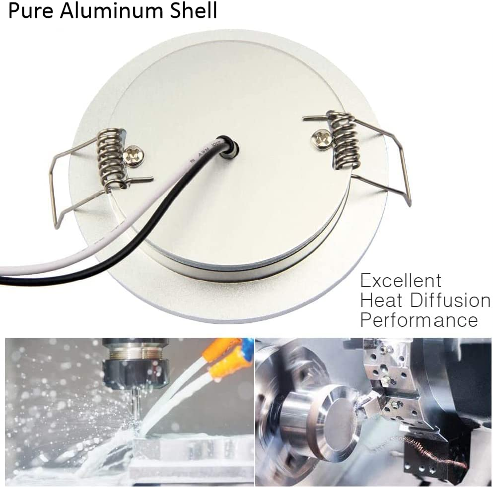 12V 3W RV Boat Ceiling Lights Recessed Cabinet Dome Lights Super Slim Downlights Suitable for Motorhome Sailboat Yacht Interior Lighting 4 Pack (4500K) - Natural Light image number 5