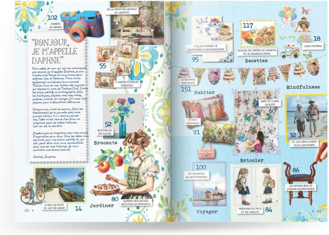 Daphne'S Diary Magazine #4 2024 (French) | Creative Crafts Workbook | Interactive Diary Magazine for Mindfulness, Colouring, Art, Cooking, Travel | Full of Creative Inspirations