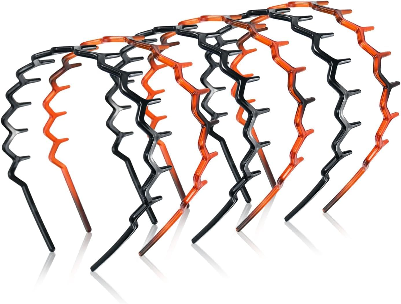 Plastic Sharks Tooth Zig Zag Headbands, 6Pcs Non Slip Shark Tooth Wavy Head Bands, Zigzag Head Bands Shark Tooth Hair Comb, Plastic Wavy Headbands Zig Zag Sharks Tooth Hair Combs image number 2