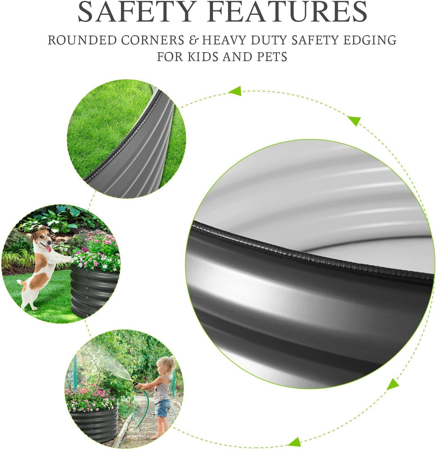 Round Raised Garden Bed Fence Planter Box Indoor Outdoor Flower Herb Vegetable Green Holder Container for Balcony Window Patio Aluzinc Coated Metal Edging image number 1