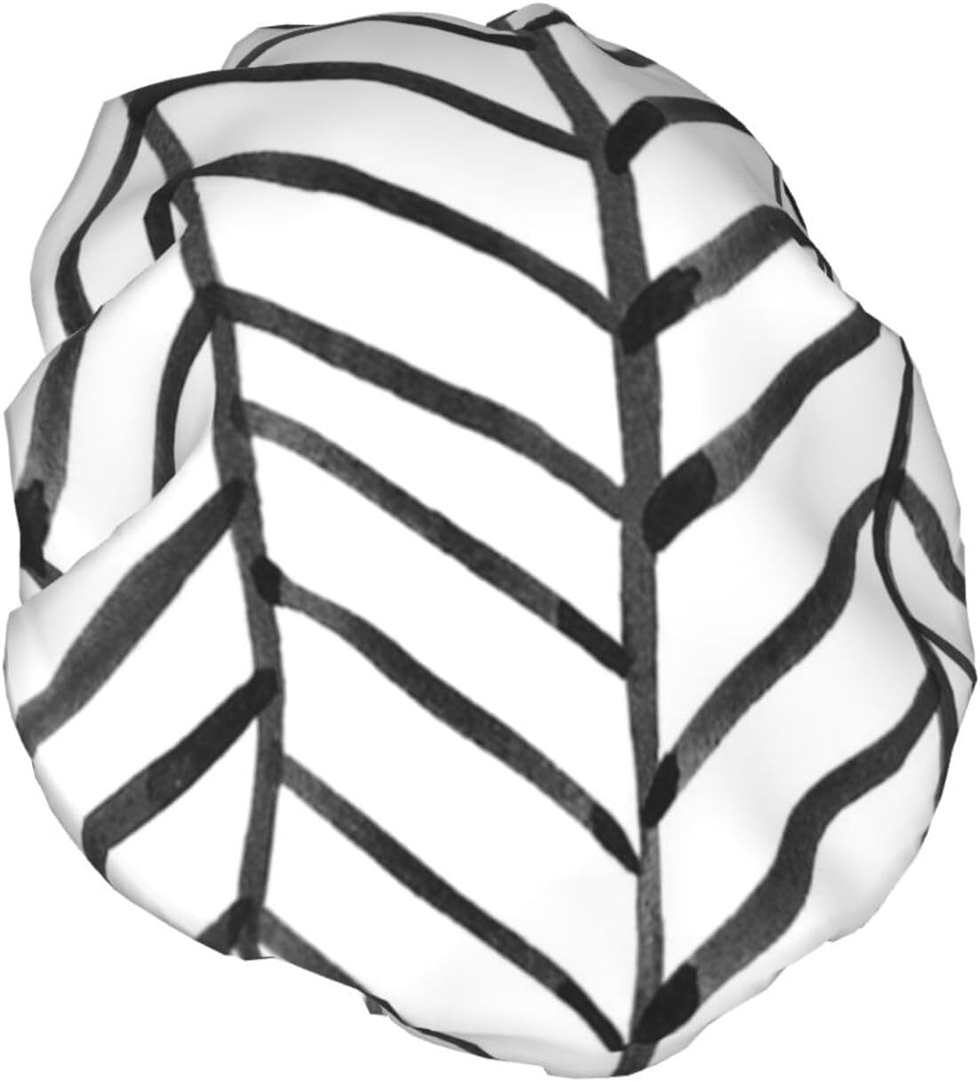 Wurton Black and White Stripes Print Reusable Enviro-Care Shower Cap Soft for Women Double Waterproof Layers Showe Cap image number 6