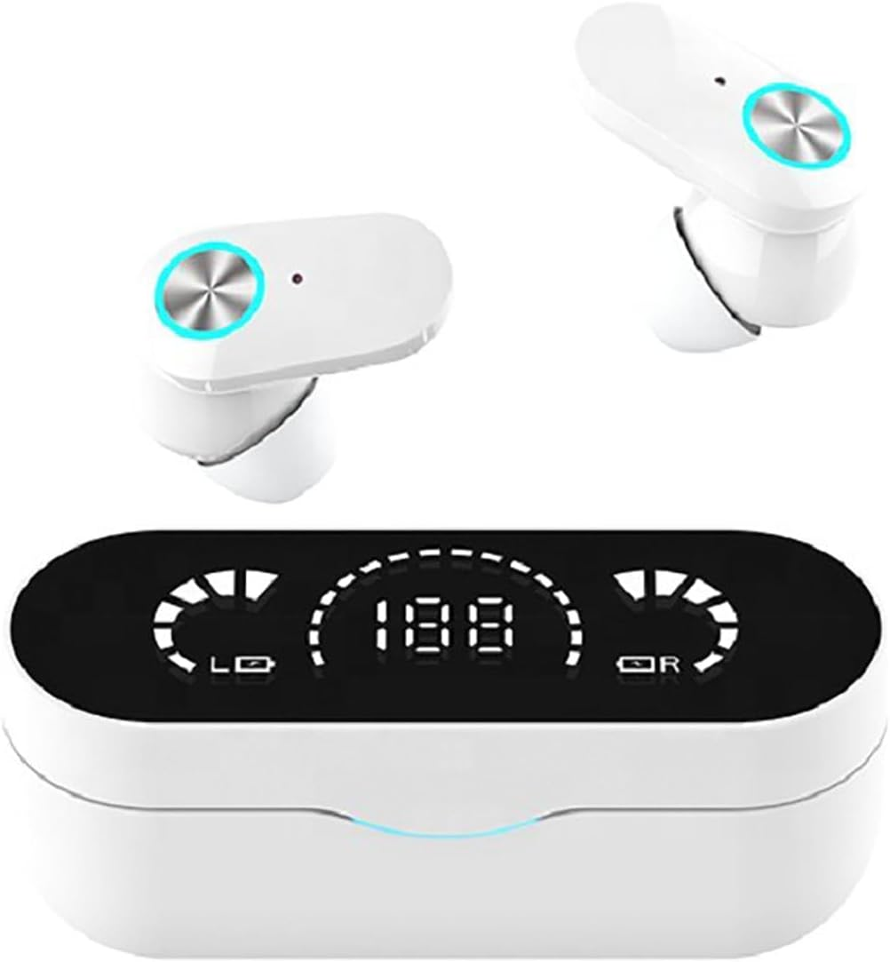 ELLENNE Modern Futuristic LCD Headsets Bluetooth YD06 Black White Gaming Wireless TWS Dual Channel (Black) image number 4