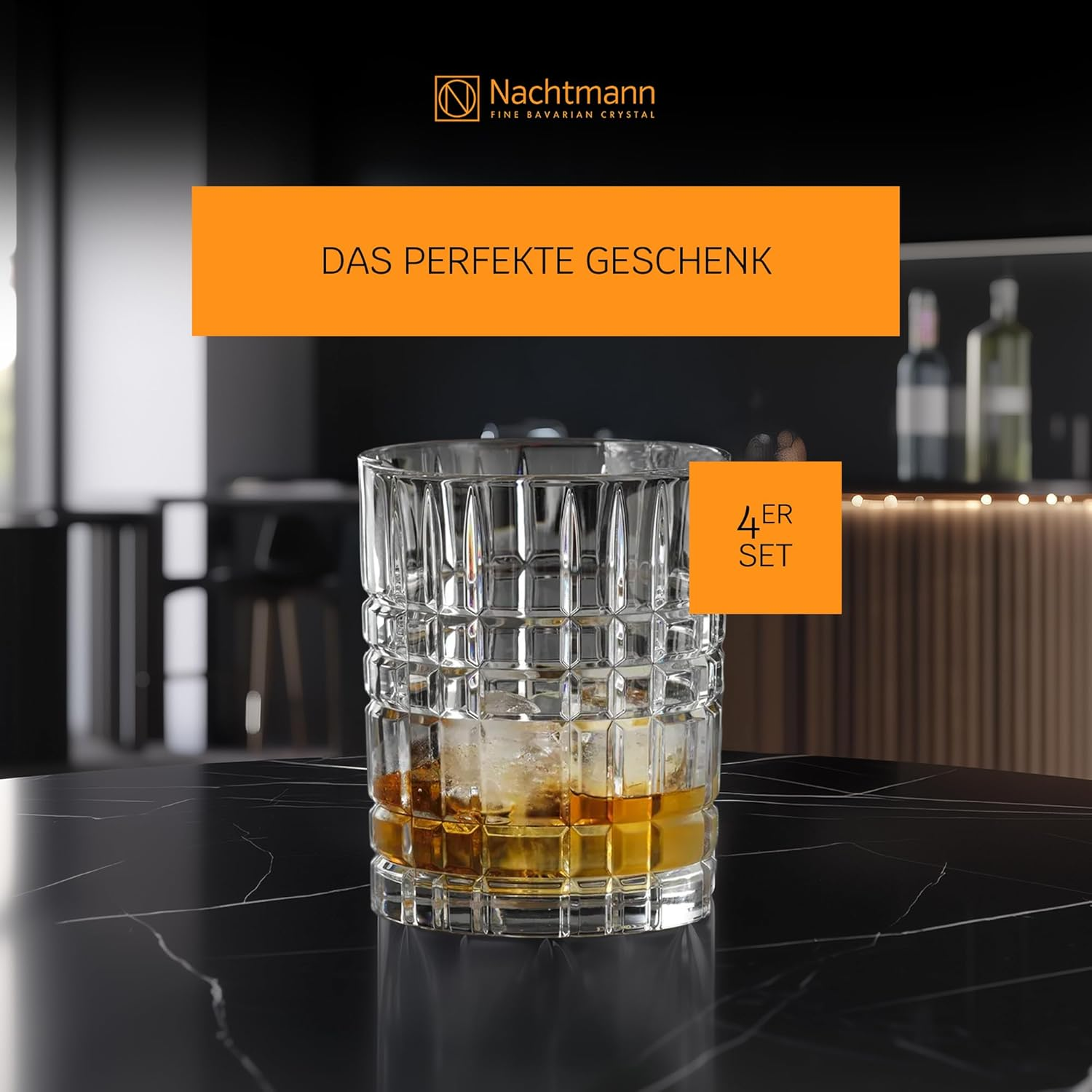 Nachtmann Whisky Glasses, Set of 4, Crystal, 345 Ml, Highland, 95906, 8.2 X 8.2 X 10.2 Cm image number 1