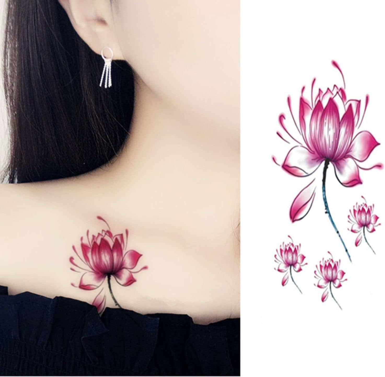 18 Sheets Temporary Tattoos for Adults and Kids Matte Temporary Tattoo Set Flamingo Tattoos image number 2