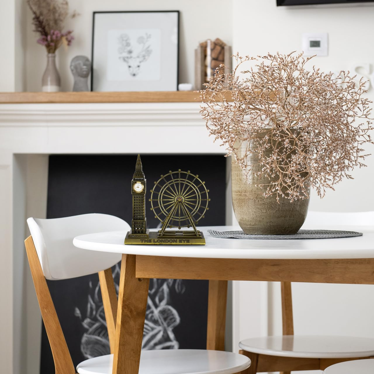 Luxshiny British Architectural Ornaments - Zinc Alloy London Big Ben & London Eye Landmark Souvenir for Home Decor 19.5X17.5X7Cm image number 5