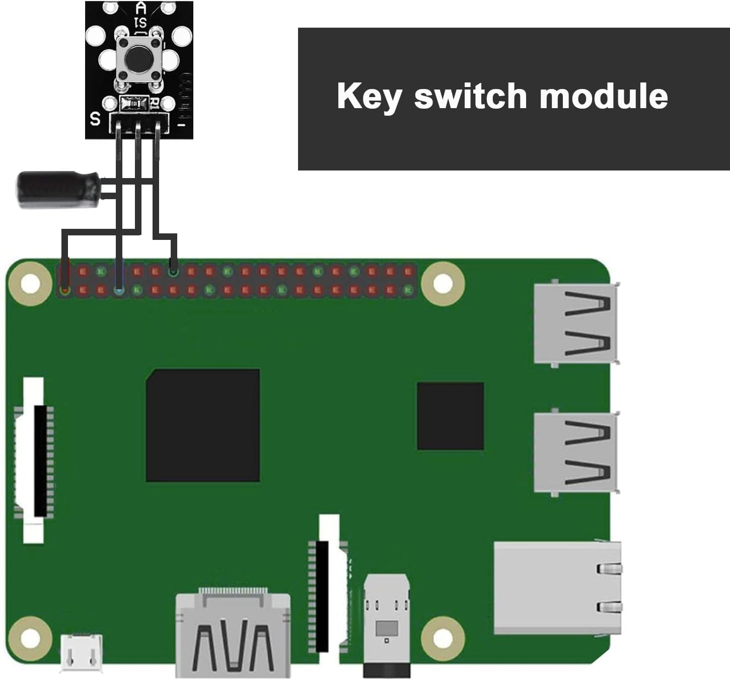 Be in Your Mind 10PCS KY-004 Button Switch Module Key Switch Module14.9X19.2Mm 3 Pin Button Switch Module Compatible with A-Rduino Compatible with Raspberry Pi image number 4