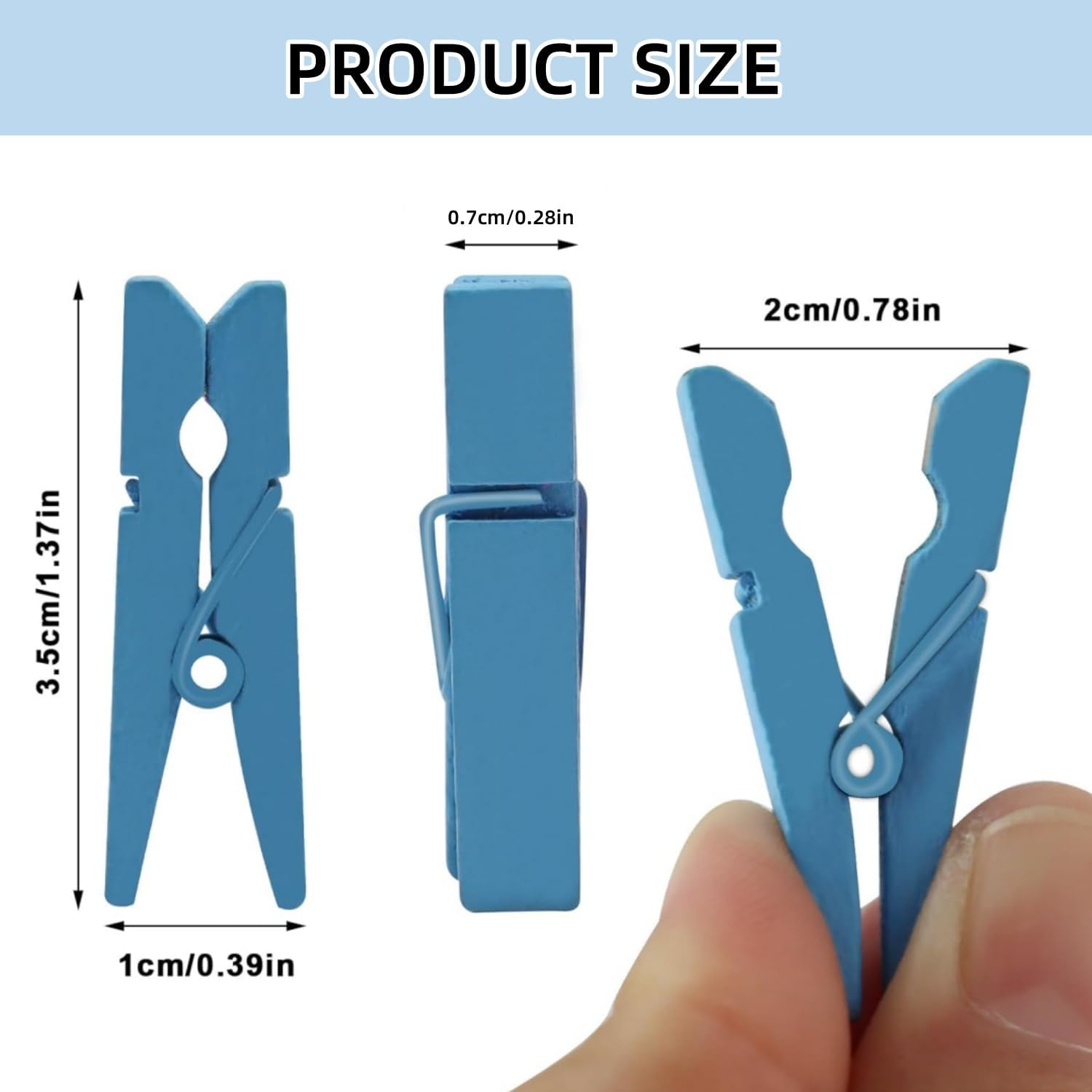 100 Pcs Wooden Photo Clips, Colorful Natural Wooden Clothes Pins, Mini Wooden Pegs Clips for Hanging Photos Peg Paper, Craft DIY Wall Decoration (Rainbow Colors) image number 4