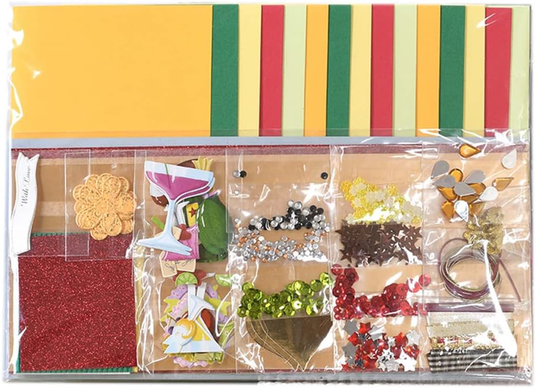 Huralona Handmade DIY Greeting Card Kits Includes 16 Blank Cards 16 Colorful Envelopes with Decoration Accessories for Craft Birthday Thanksgiving Christmas Wedding Invitation Card Making Green