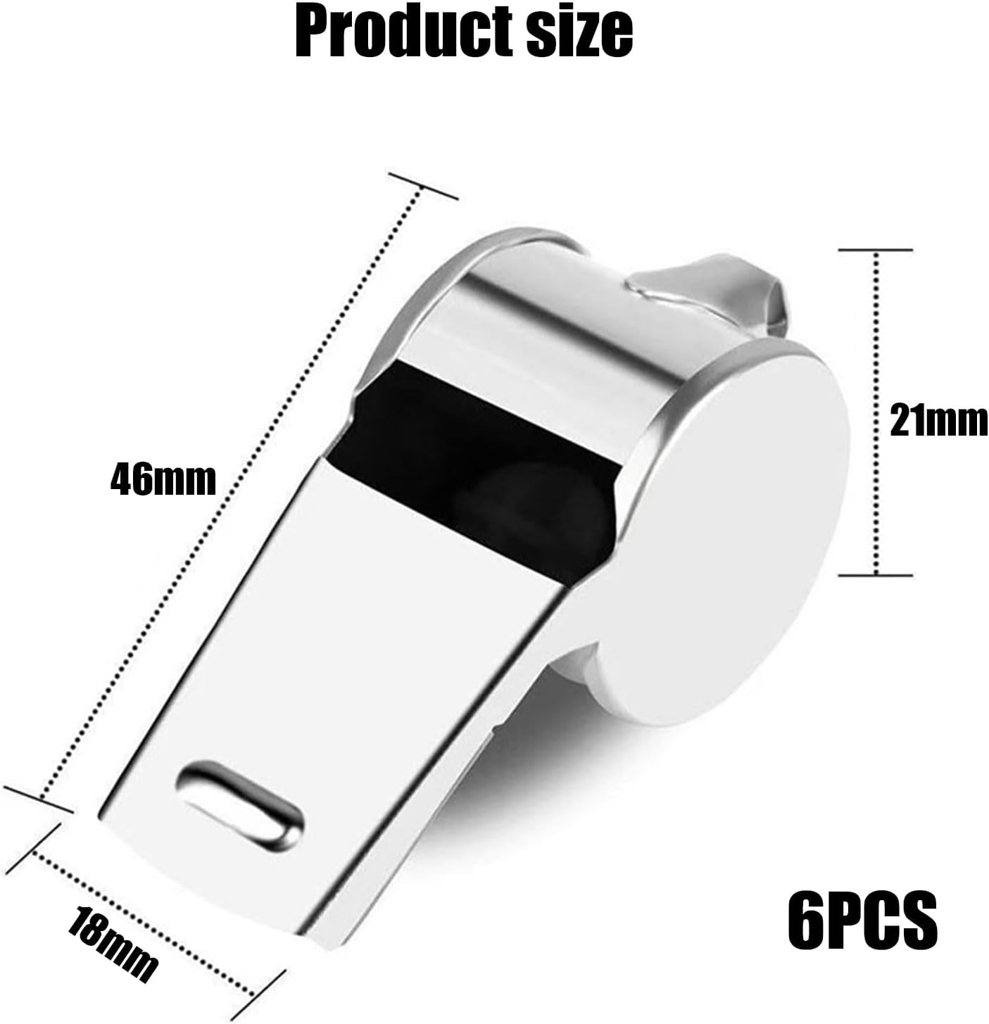 RIBHNXHI Whistle Metal Sports Whistle with Lanyard Loud Crisp Sound for Coaches Referees Teachers Police Emergency Training 6 Pack Stainless Steel image number 2