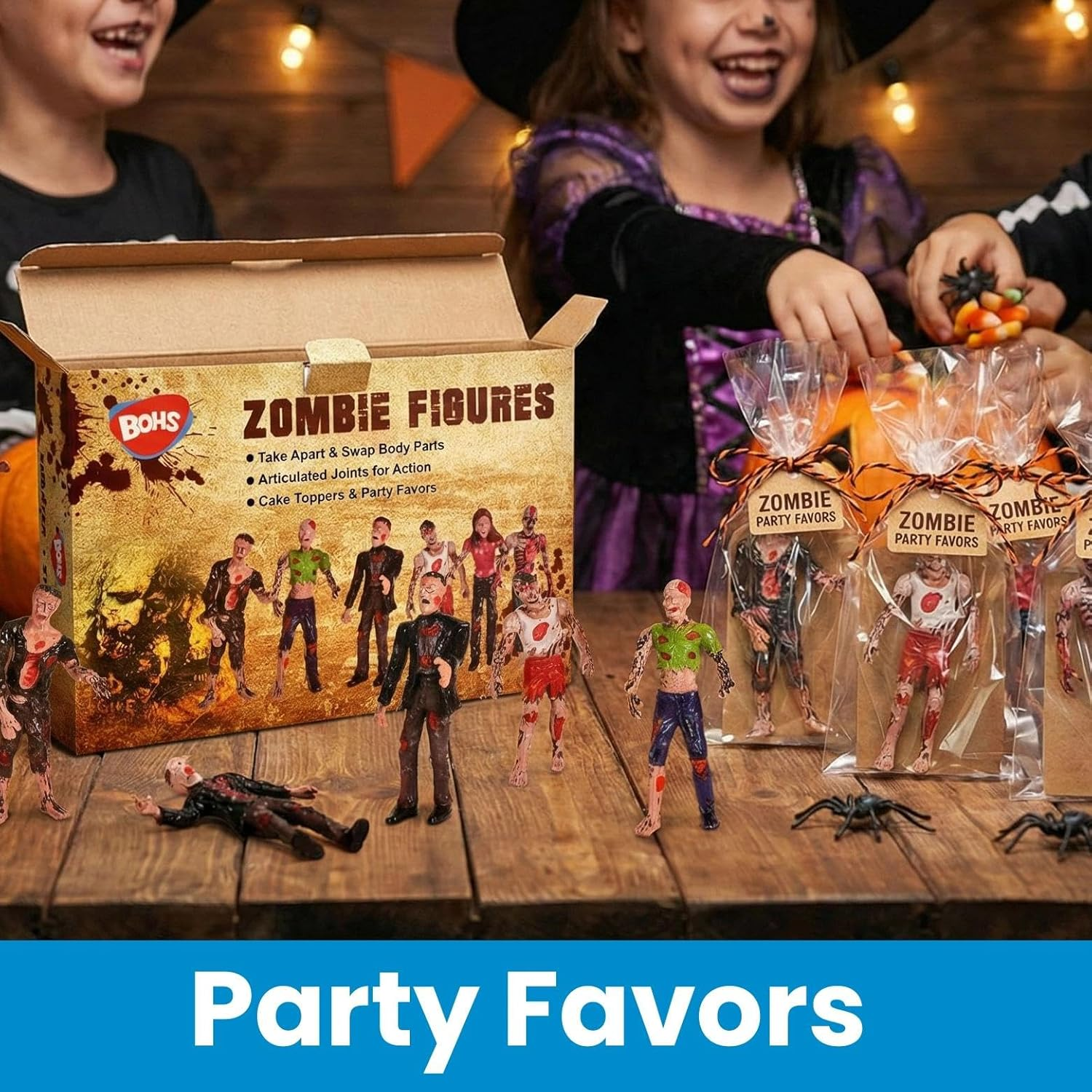 BOHS Zombie Action Figures Gift Package - Scary Toys for Boys and Girls - 4 Inches - Pack of 6 image number 1