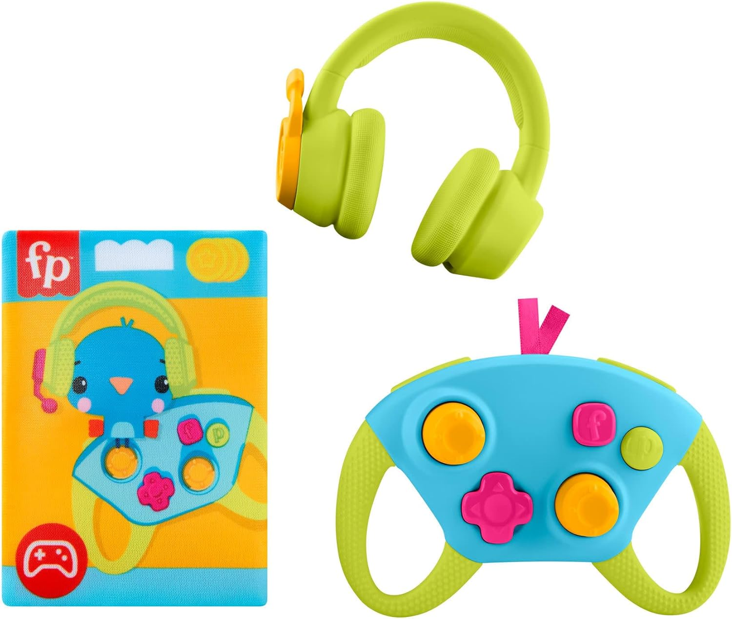 Fisher-Price Newborn Toys Level-Up Little Gamer Gift Set, Baby Rattle Teether & Crinkle Activities for Infants Ages 3+ Months image number 3