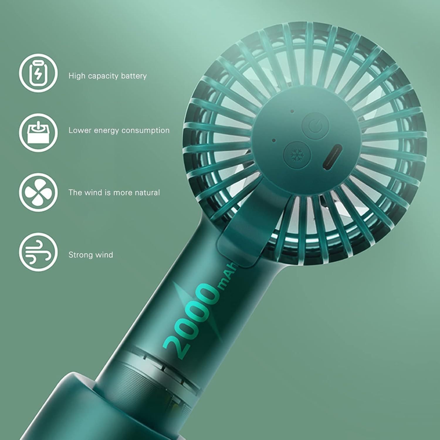 Mini Handheld Fan, Portable Makeup Eyelash Fan USB Rechargeable Quiet Fan Personal Electric Small Fan Durable Pocket Hand Fan for Outdoor Activities/576 (Color : White) image number 1